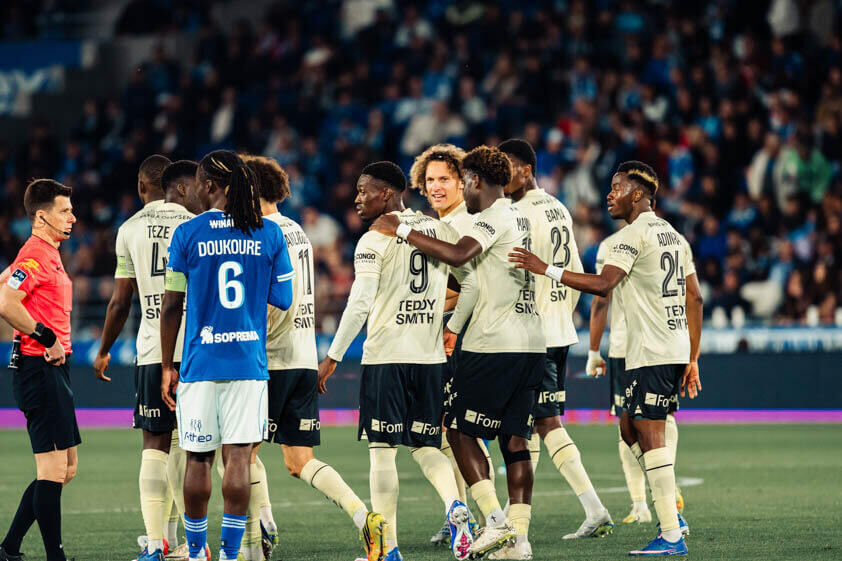 Action de jeu entre l'AS Monaco et Strasbourg