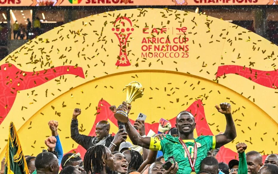 Match du Sénégal à la CAN : célébration des joueurs sur le terrain