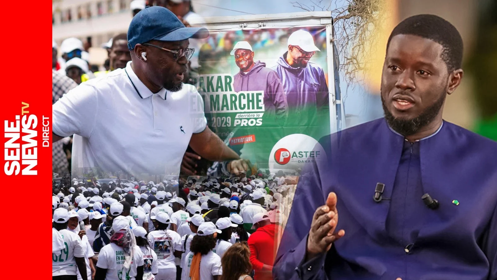 Ousmane Sonko, Diomaye Faye et Abass Fall lors d'une réunion du Pastef