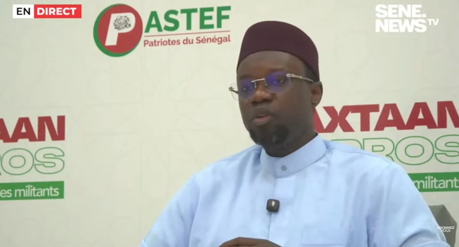 Ousmane Sonko lors d'un conseil interministériel