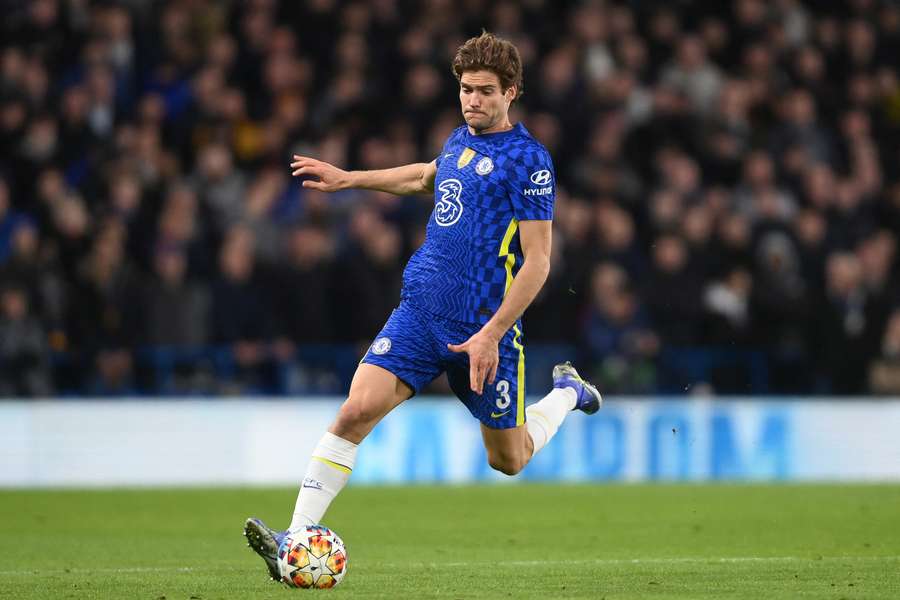 Marcos Alonso, légende de Chelsea, lors d'un match contre Lille en Ligue des champions 2021-2022
