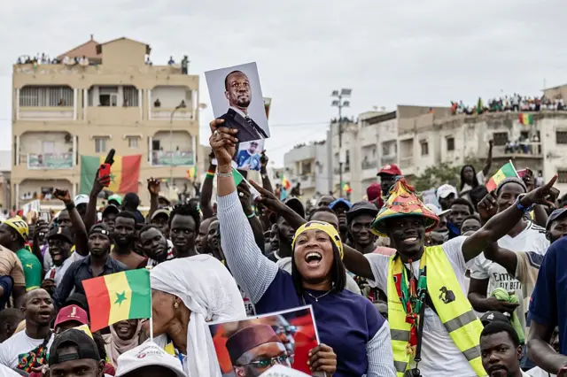 Partisane d'Ousmane Sonko lors d'un rassemblement à Dakar