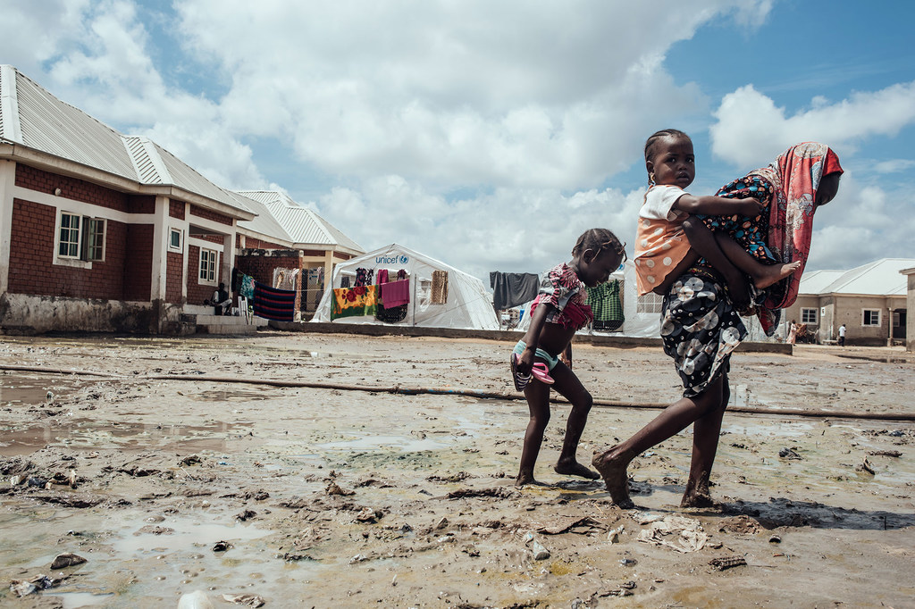 Enfants dans un camp de déplacés à Maiduguri, dans le nord-est du Nigéria