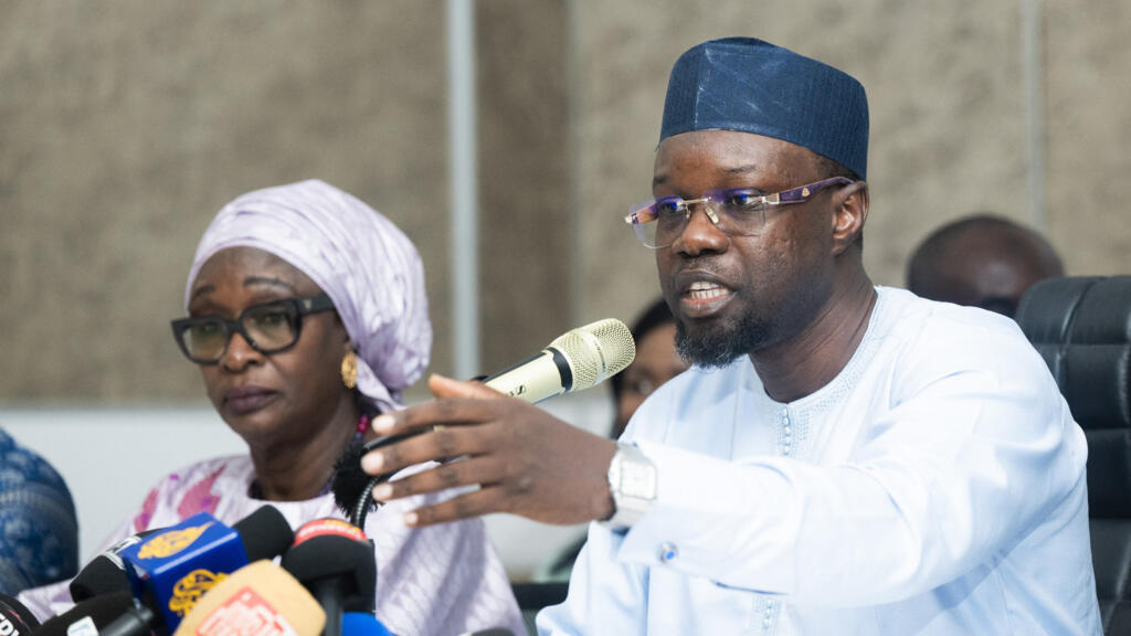 Ousmane Sonko lors de la conférence de presse qu'il a donnée à Dakar