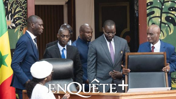 Ousmane Sonko lors d'une séance à l'Assemblée nationale