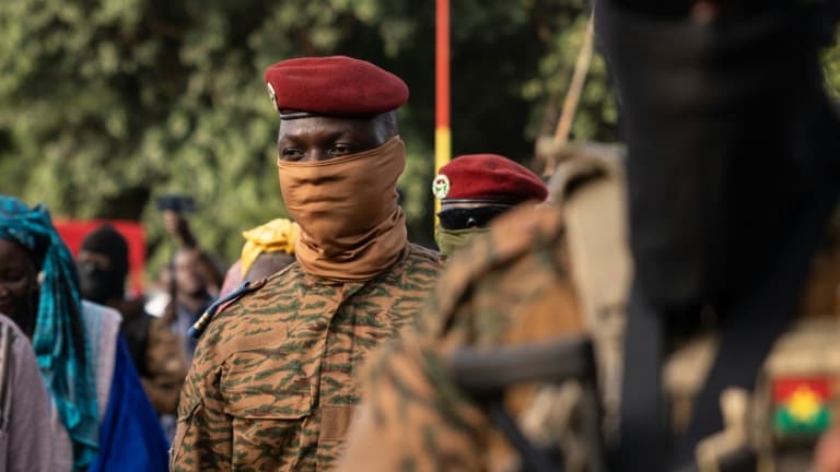 Le président de transition au Burkina Faso Ibrahim Traoré à Ouagadougou
