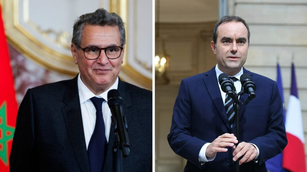 Aziz Akhannouch et Sébastien Lecornu lors d'une rencontre diplomatique