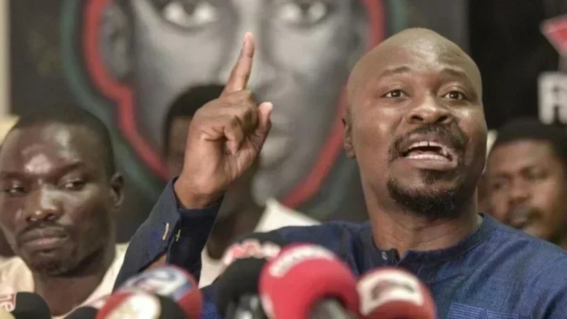 Guy Marius Sagna lors d'une révélation sur les fonds politiques