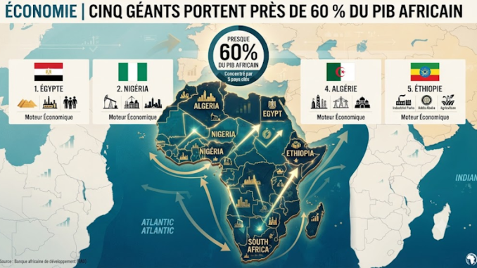 Carte de la répartition du PIB en Afrique
