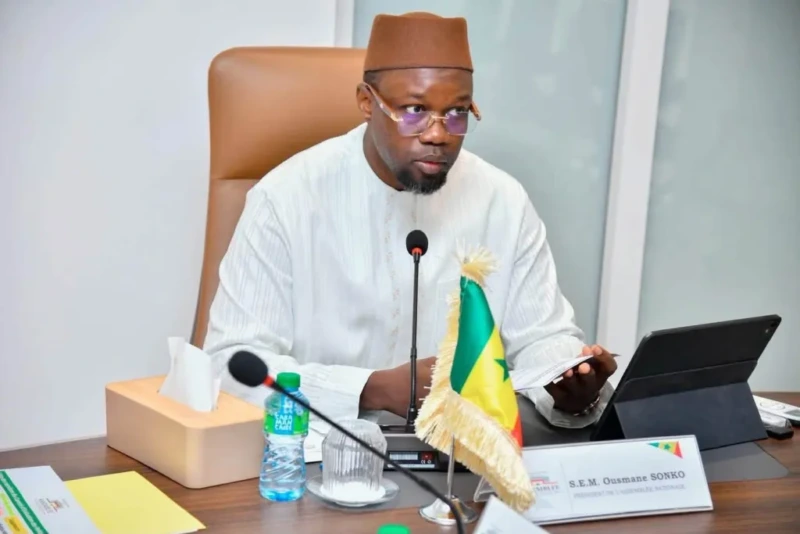 Ousmane Sonko lors de l'installation du CEPP à l'Assemblée nationale